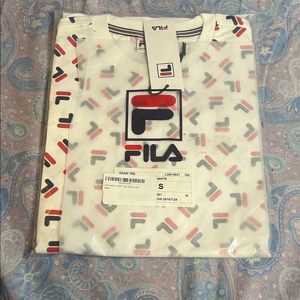 Fila White Tee with Red and Black Accents - Picture 1 of 5